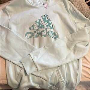 Adidas Women's Pastel Blue Crew Neck Sweater